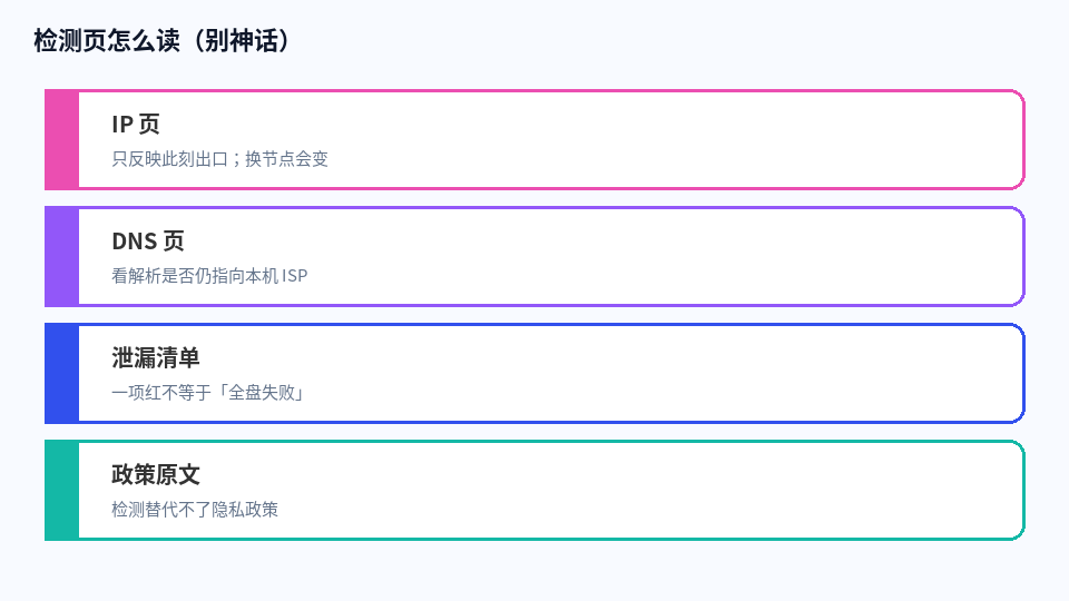 IP/DNS 检测页怎么读
